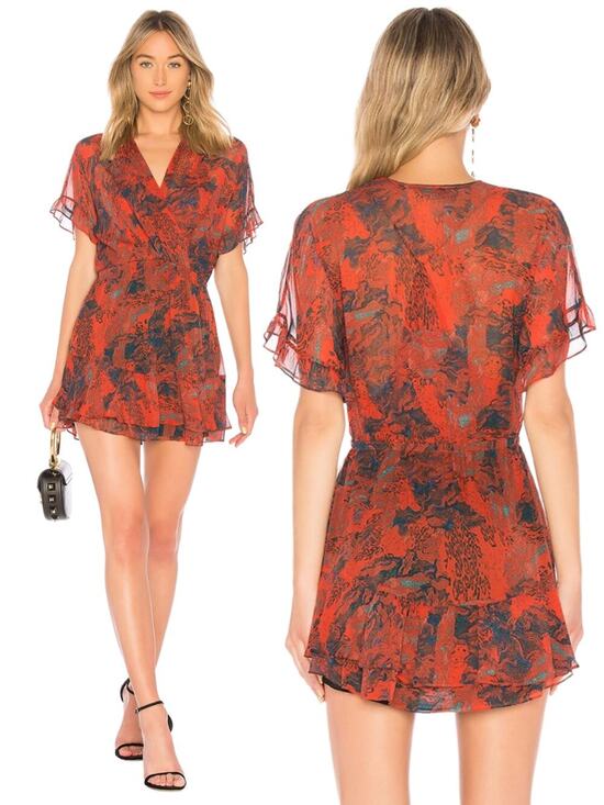 IRO Dresses & Skirts - IRO Kizz Chiffon Dress Dress Size 4 Red / Blue